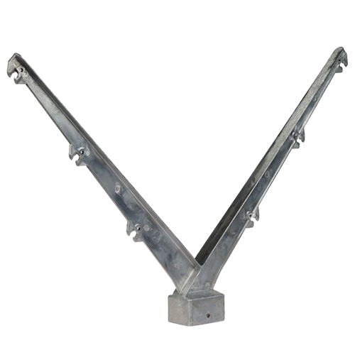 Buisklem barbed wire arms extending fence height to accommodate barbed or razor wire, bolstering perimeter security.