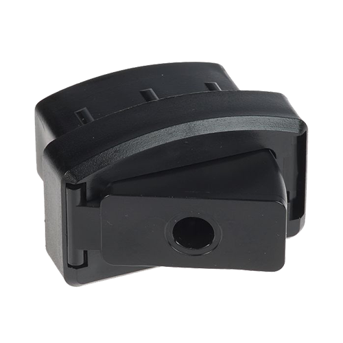 Buisklem plastic end caps protecting fence post tops from moisture and debris, providing a neat, finished appearance.